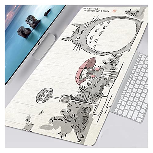 Office desk mat Anime Totoro Studio Ghibli Spirited Away Mousepad HD Printing Computer Alfombrilla Gaming Mouse Pad Keyboard PC Tapis De Souris Computer desk mat ( Color : TL009935 , Size : M-600X300X