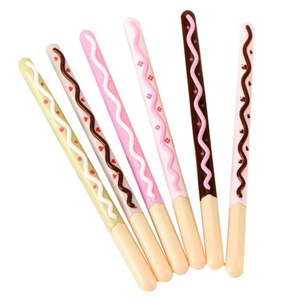 Schoolsupply 5x Lifelike Biscuit Stick Kawaii Cookie Gel Pen School Supplies Stationery Writing Student Gift Kids Rewarding - 