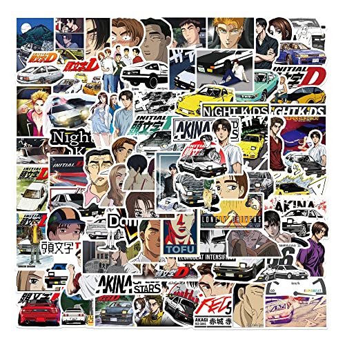 Initial D Stickers, 100PCs, Aesthetic Movie Vinyl Stickers and Decals, Cute Cool Laptop Water Bottle Stickers, Stickers for Hydro Flask, Car, Planner, Skateboard, Stickers for Kids, Toddlers, Adults, Christmas Holiday Stickers[InD]