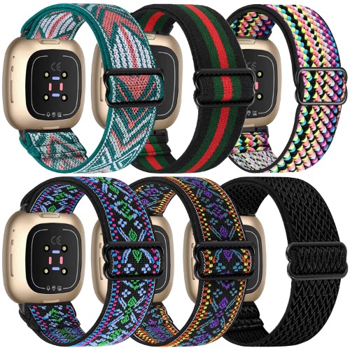 6x Boho Adjustable Wristbands (Suits Fitbit Versa 3)