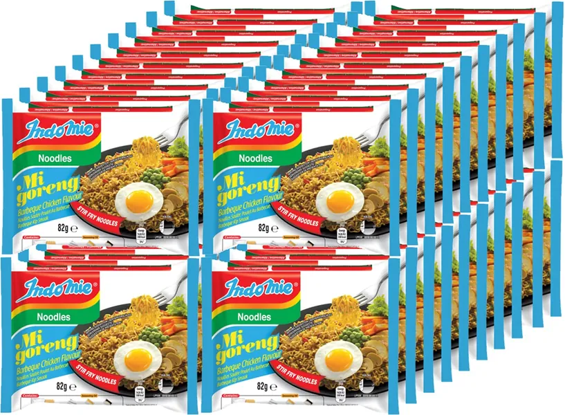 Indomie Mi Goreng BBQ Chicken Instant Noodles, 40 pack case / 40 x 82g