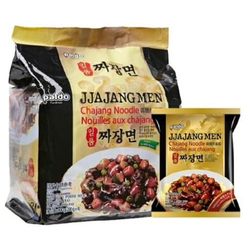 Paldo Jjajang Men Flavour Instant Noodles 200 g (Pack of 4), 800.0 count (Ven_FD19-184)