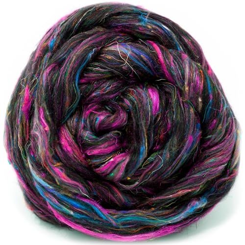 Merino & Sari Silk Fiber Blend for Spinning & Felting. Super Soft Combed Top. Nirvana - Nirvana