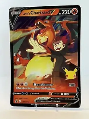 2021 POKEMON SWSH BLACK STAR PROMO LANCE'S CHARIZARD V CELEBRATIONS COLLECTION-JUMBO	133