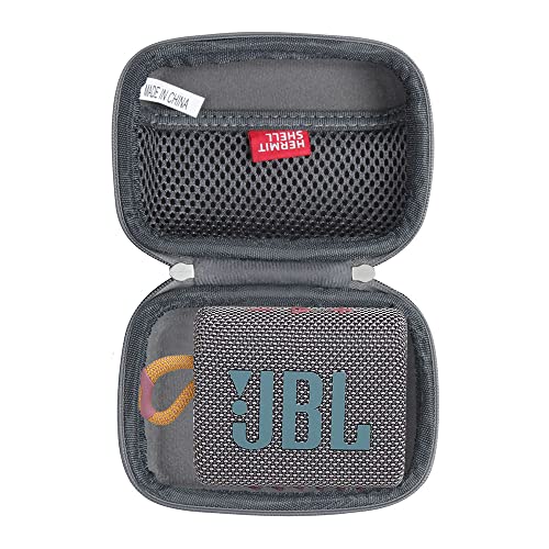 Hermitshell Hard Travel Case for JBL Go 3 / JBL Go 4 Portable Bluetooth Speaker (Gray) - Hard Case - Gray
