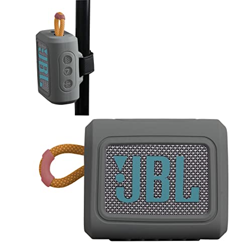 Hermitshell Silicone Carrying Case Replacement for JBL Go 3 / JBL Go 4 Portable Bluetooth Speaker (Gray 2)