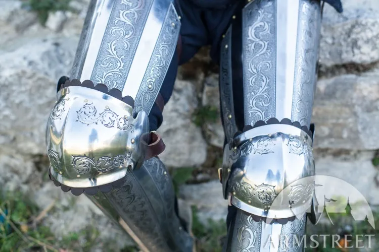 Medieval Armor Legs “Knight of Fortune” Etched