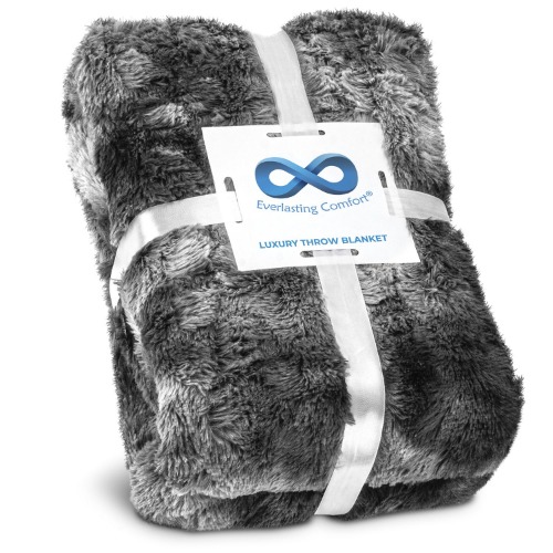 Luxury Faux Fur Throw Blanket - Gray