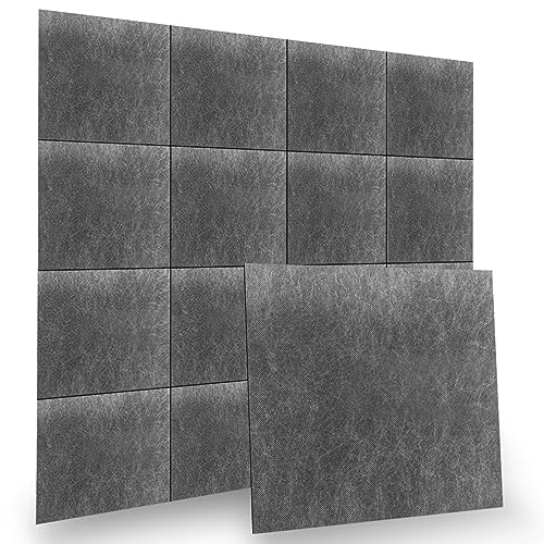 Foneso Mass Loaded Vinyl Sound Proof Barrier, Anti Vibration Deadening Soundproofing Material, Reduces Noise, 12"x12", Thick 80 mil (2mm) (24 PACK) - 24 PACK