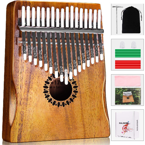 Newlam Kalimba Thumb Piano 17 Keys, Portable Mbira Finger Piano Gifts for Kids and Adults Beginners - 