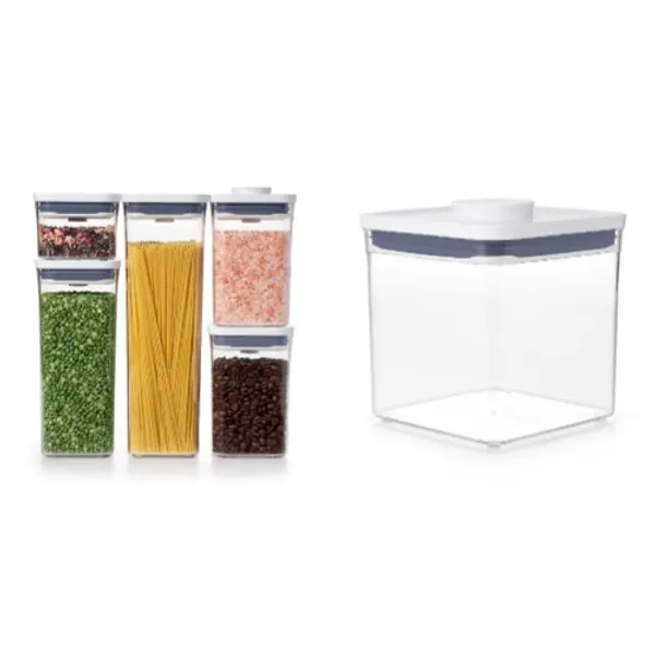 OXO Good Grips 5-Piece POP Container Set & Good Grips POP Container - Airtight Food Storage - 2.8 Qt for Sugar and More, Transparent - Set + POP Container - 2.8 Qt