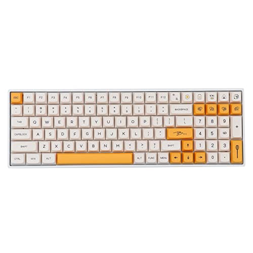 EPOMAKER Honey-Milk 140 Keys XDA Profile PBT Dye Sublimation Keycaps Set for Mechanical Gaming Keyboard, Compatible with Cherry Gateron Kailh Otemu MX Structure (XDA Profile, Honey Milk) - XDA Profile - Honey Milk