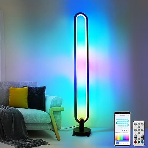 ERAY LED Floor Lamp with Smart APP, Floor Lamp for Bedroom Living Room Corner, RGB Floor Lamp with Remote,16 Million Colors & Music Sync, Work with Alexa, Google Assistant - WIFI-BT Floor Lamp