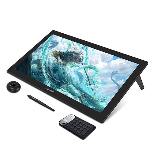 HUION KAMVAS Pro 24 4K Drawing Pen Display Graphics Monitor Full Laminated IPS 140% sRGB Battery-Free Stylus 8192 Pen Pressure Tilt with Adjustable Stand and KD100 Mini Keydial- 23.8inch - 23.8 - KAMVAS pro 24 4K