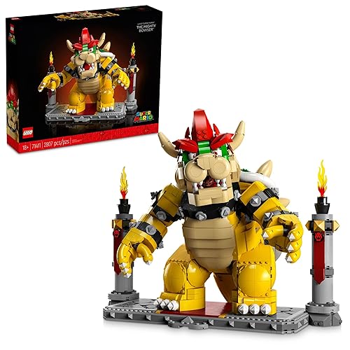 LEGO Super Mario The Mighty Bowser 71411, King of Koopas 3D Model Building Kit, Collectible Posable Character Figure with Battle Platform, Memorabilia Gift Idea for Adults and Fans of Super Mario Bros - Standard Packaging