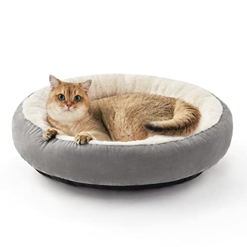 Tempcore Cat Bed for Indoor Cats, Machine Washable Cat Beds, 20 inch Pet Bed for Cats or Small Dogs,Anti-Slip & Water-Resistant Bottom - 20 inch - Grey