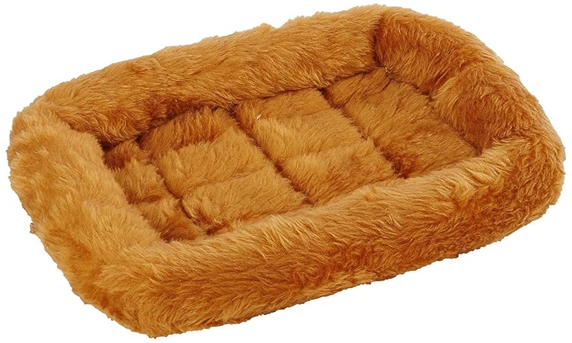 MidWest Homes for Pets Cinnamon 18-Inch Pet Bed w/ Comfortable Bolster | Ideal for Small Breeds & Fits an 18-Inch Crate | Easy Maintenance Machine Wash & Dry - Cinnamon - 18-Inch