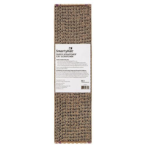 SmartyKat Super Scratcher Corrugated Cat Scratcher, Catnip Infusion Technology - Brown, Single Wide