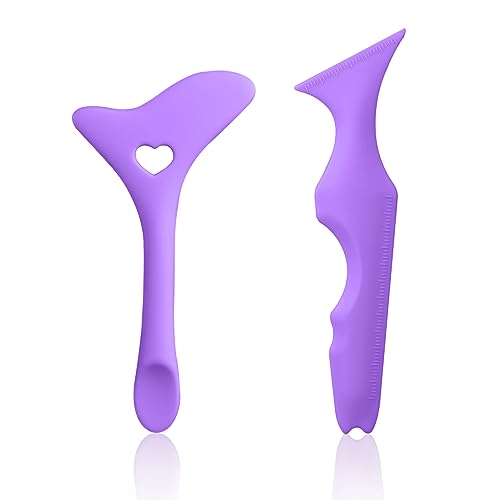 2pcs Eyeliner Stencils, Silicone Wing Eyeliner Stencils Eyeliner Stencils Tool for Beginners Multifunctional Eyeliner Guide Tool Eye Makeup Stencils for Eyeliner Eyelash Eyeshadow (Purple) - Purple