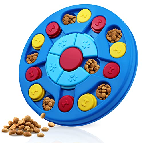 Dog Puzzle Toy Interactive Dog Puzzle Toys for Smart Dogs IQ Stimulation Dog Game Treat Puzzle Toy for Large Dogs, Puppy and Cats Treat Training & Mental Exercise Food Slow Feeding Training - Higher Level -Navy B