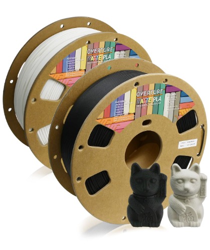OVERTURE PLA Matte Filament 1.75mm, Matte Black & Matte White