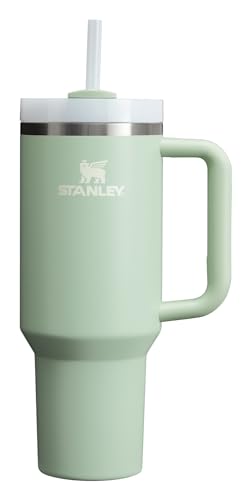 Stanley Quencher H2.0 FlowState Stainless Steel Vacuum Insulated Tumbler with Lid and Straw for Water, Iced Tea or Coffee - 40 oz - Matcha Cream