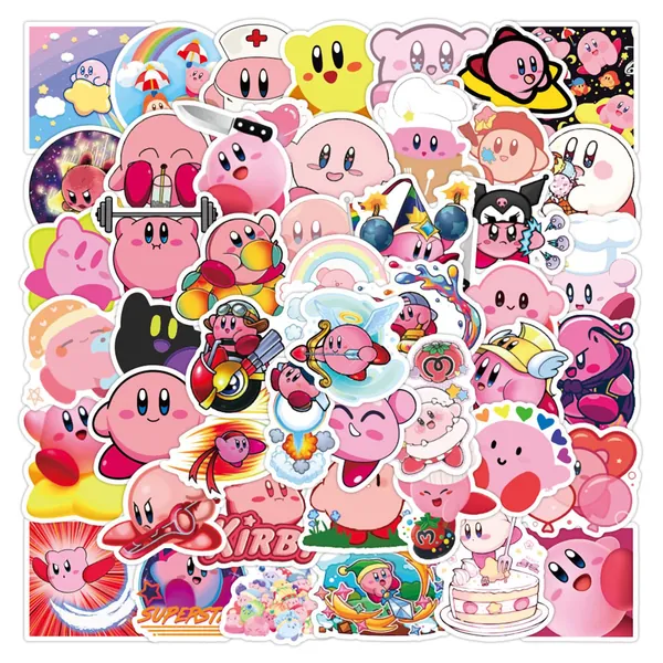 50pcs Cute Cartoon Gaming Kirby Stickers