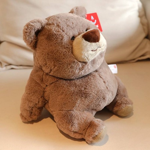 Fuzzy Brown Polar Bear Plush - 2 / 22cm