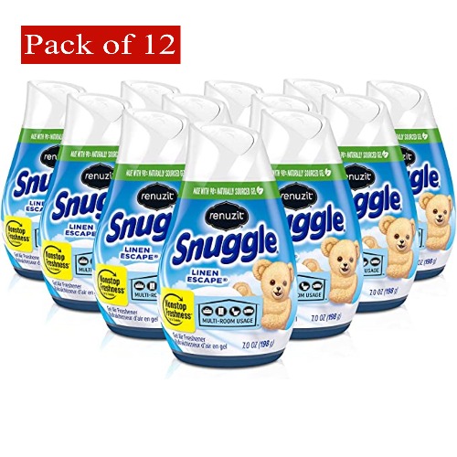 Renuzit Snuggle Solid Gel Air Freshener, Linen Escape Scent, 7 Oz - Pack of 12