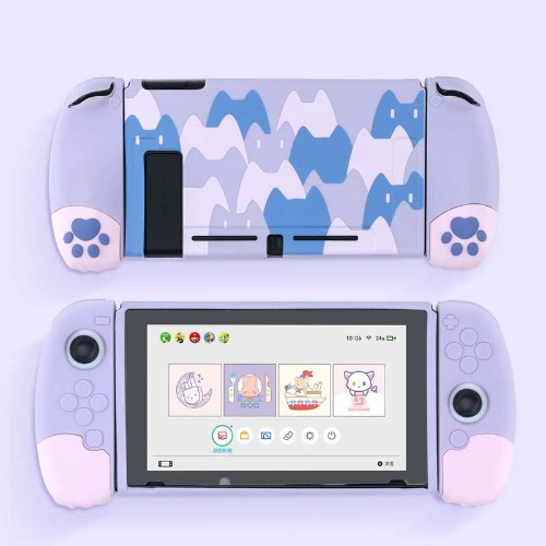 Ergonomic Cat Switch Case: Complete Protection - Purple / Switch