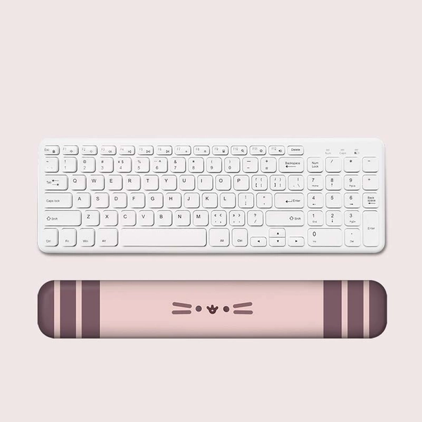 Cat Wrist Support Mousepad Cute Keyboard Wrist Rest Cat Room Decor - Pink / Long Keyboard Rest