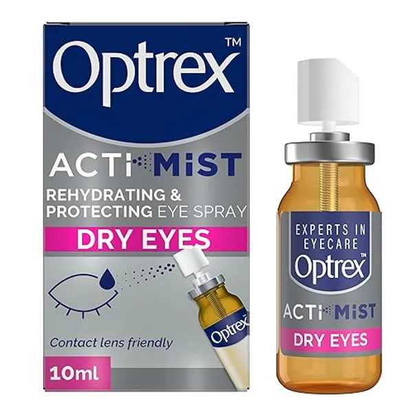 Optrex Actimist 10 ml Spray - Dual Action Relief For Tired, Dry Eyes - Long-Lasting Treatment For Discomfort And Fatigue