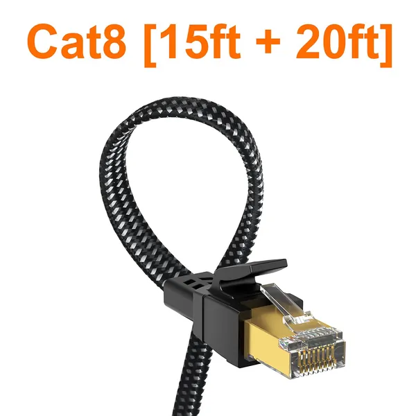 Cat 8 Ethernet Cable (15ft + 20ft)