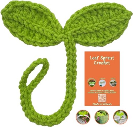 Crochet Leaf Sprout - Crochet Accessories, Unique Headphone Accessory and Cable Tie