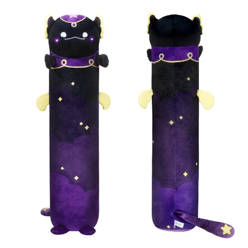 Mewaii Long Cat Plush Black Body Pillow, 44” Cute Axolotl Stuffed Animals Kawaii Soft Plushies, Axolotl Plush Pillow Doll Toy Gift for Girlfriend - Magic Axolotl 43.3in/110cm