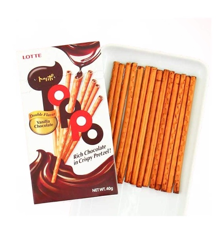 Lotte Toppo Double Chocolate Flavour Pretzel Sticks, 40 g