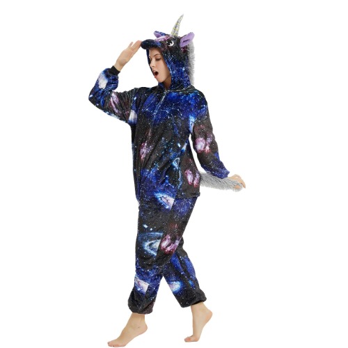 ANBOTA Unicorn Costume Onesie for Adult Women Men Halloween Pajama - X-Large A-galaxy Unicorn