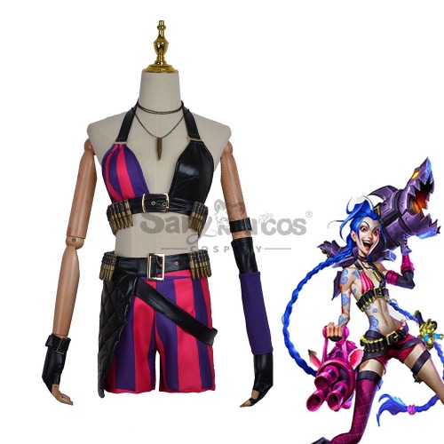 【In Stock】Game League of Legends Cosplay Jinx Cosplay Costume - S