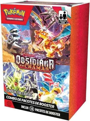 Mini Display Pokémon Escarlate E Violeta 3 Obsidiana Em Chamas, Cor:Estampado - Copag