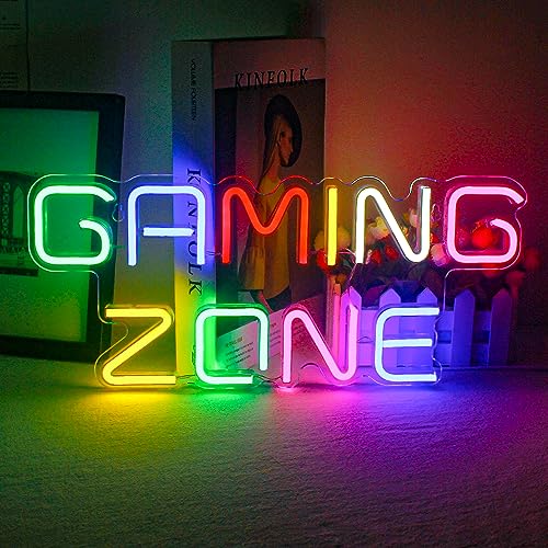 ineonlife Gaming Zone Neon Sign Colorful LED Gaming Neon Light for Wall Decor Letter Neon Light Sign for Game Room, Game Zone, Man Cave, Gifts for Gamers, Boys, Men - Gaming Zone-colorful