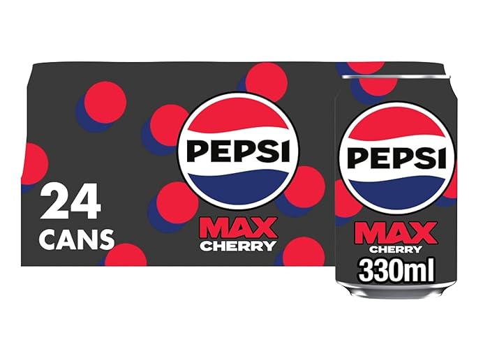 Pepsi Max Cherry No Sugar Cola Cans 24 x 330ml - Cherry - 330 ml (Pack of 24)