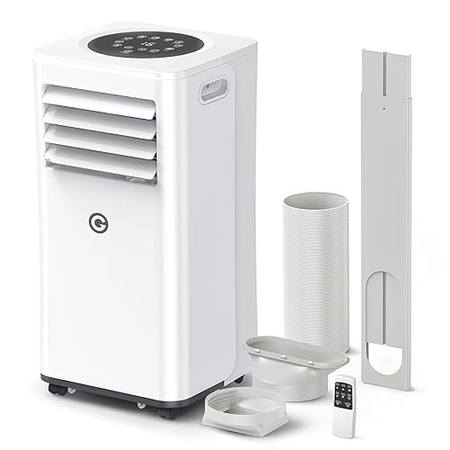 Air Conditioning Unit Portable Air Conditioner 9000 BTU 4-in-1 Dehumidifier, Cooling Fan with 2 Speeds, Digital Display & Remote Control, Window Kit, 24 Hour Timer for Room Up to 269sq.ft - 9000 BTU