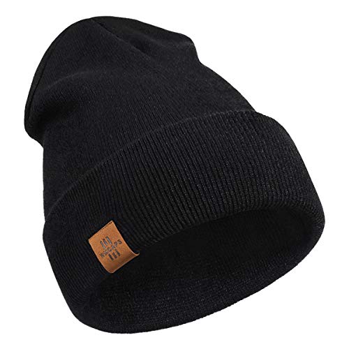 Beanie for Men,Comfortable Breathable Soft Beanie，Winter Hats for Women and Men,Gifts for Men - Black
