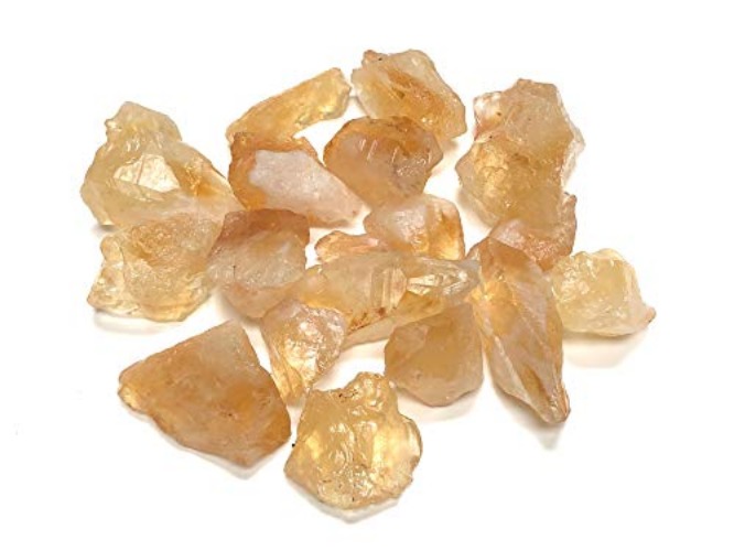 Zentron Crystal Collection: Rough Citrine Crystal Stone, Comes with Velvet Bag (1/2 Pound) - 1/2 Pound