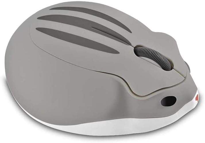 LIKE SHOW Wireless Mouse Cute Hamster Shaped Computer Mouse 1200DPI Less Noice Portable USB Mouse Cordless Mouse for PC Laptop Computer Notebook MacBook Kids Girl Gift(Gray) - Gray