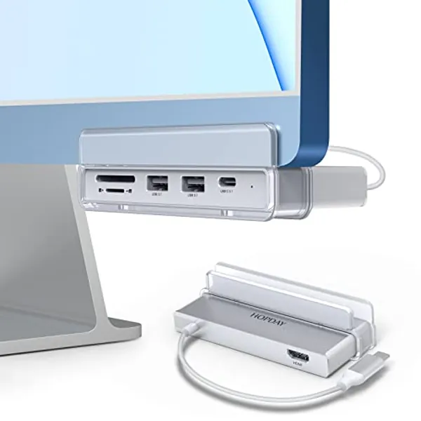 USB C Hub for iMac 24 Inch 2021, HOPDAY 6 in 1 USB Adapter with 4K HDMI, 10Gbps USB C and USB 3.1 Gen2 Type-A, SD/TF Card Readers iMac Accessories for MacBook Air/Pro M1, Surface