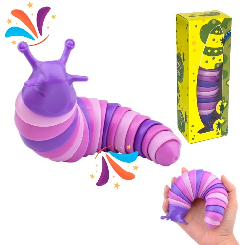 MATSUKUSHI C-05 Fidget Slug, C Stress Relief, 3D Articulating Type, Free Disassembly, Combination, Educational Toy, Decompression Toy, Anxiety Reduction, Intelligence Development, Colorful, Cute, - Cマカロンの柔らかな配色 - C-Macaron Purple