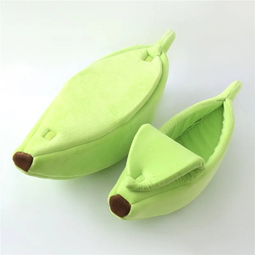 Creative Banana Winter Cat Bed - L / Green
