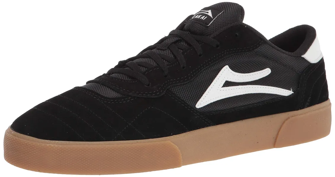 Lakai Footwear Mens Cambridge Skate Shoe - 8.5 Black/Gum Suede