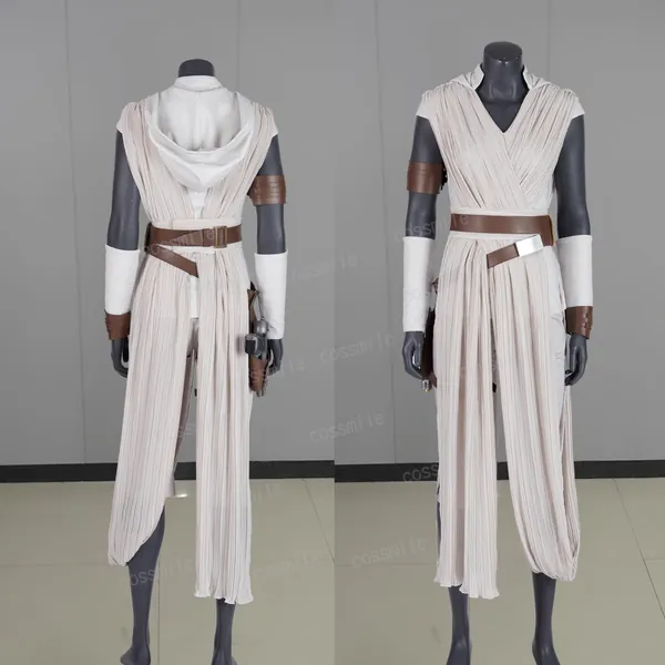 Star Wars 9 The Rise of Skywalker Rey Cosplay Costume Full Set Outfit Halloween Costume for Women